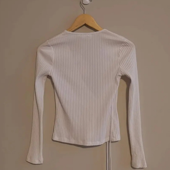 White Wrap Top - Picture 3 of 4